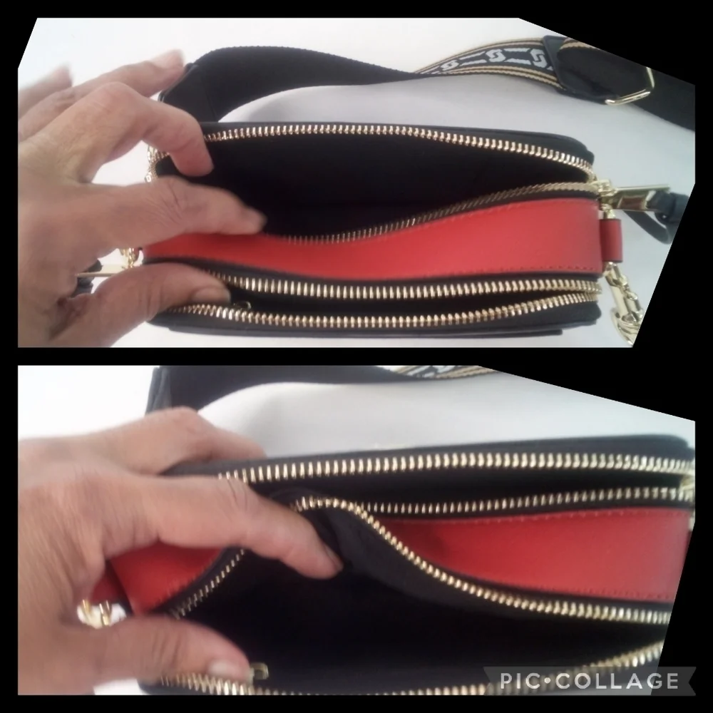 Marc Jacobs Black and Burgundy Crossbody Bag - Picture 5 of 7